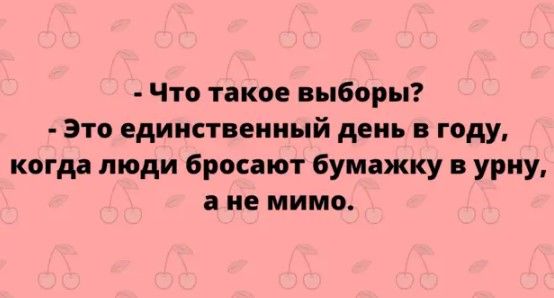 Что такое выборы Это единственный день в году когда люди бросают бумажку в урну а не мимо