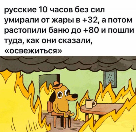 русские 10 часов без сил умирали от жары 5 32 а потом растопили баню до 80 и пошли туда как они сказали ОСВеЖИТЬСЯ