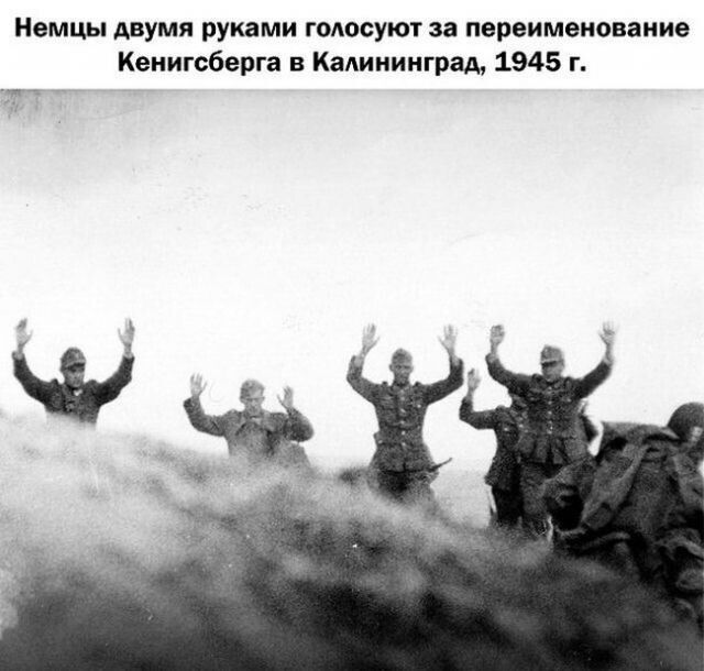 Немцы двумя руками голосу за переименование Кенигсберга в Калининград 1945 г