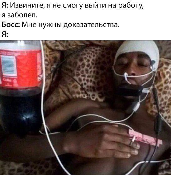 Я Извините я не смогу выйти на работу я заболел Босс Мне нужны доказательства