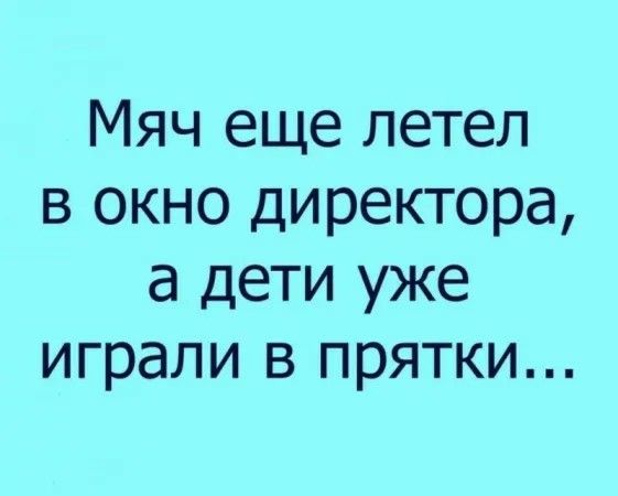 Мяч еще летел в окно директора а дети уже играли в прятки