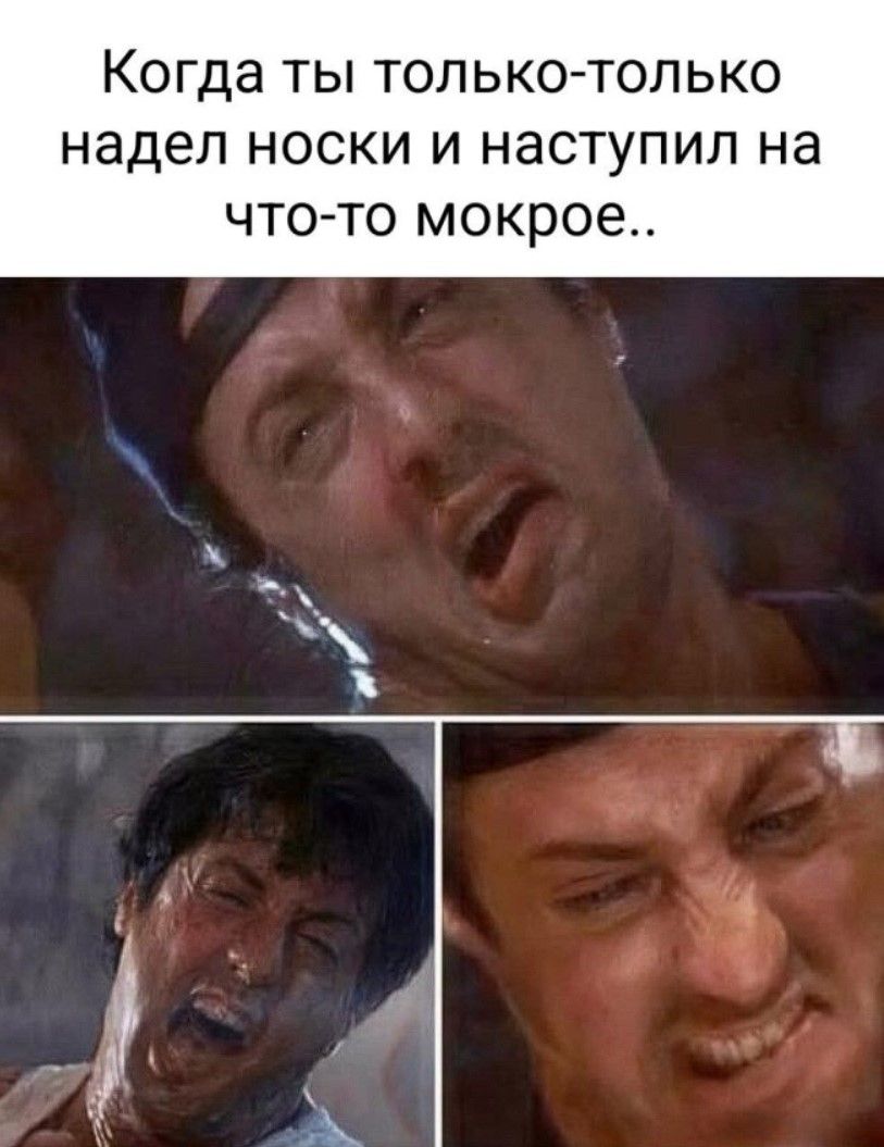 Когда ты только-только надел носки и наступил на что-то мокрое..
