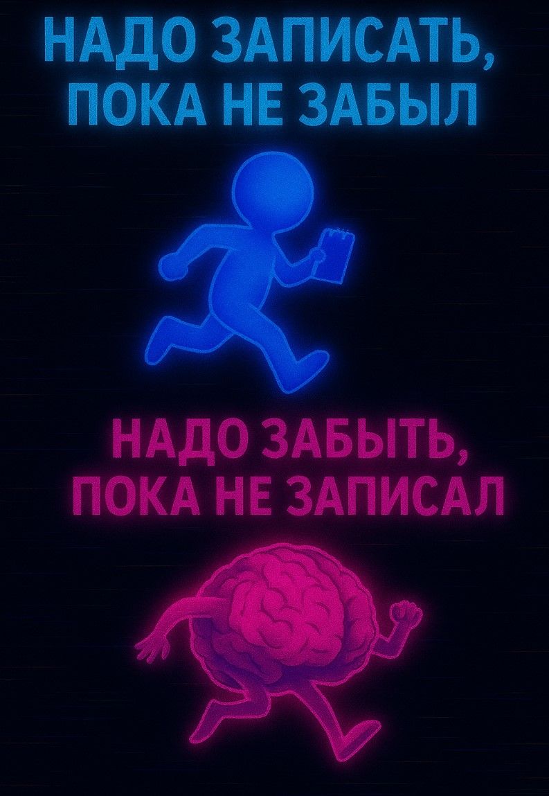 НАДО ЗАПИСАТЬ, ПОКА НЕ ЗАБЫЛ
НАДО ЗАБЫТЬ, ПОКА НЕ ЗАПИСАЛ