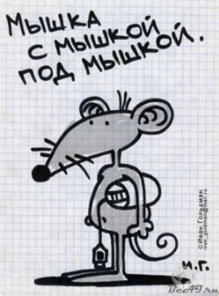 Мышка с мышкой. Под мышкой.
