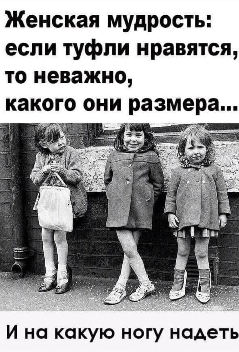 Женская мудрость если туфли нравятся то неважно какого они размера И на какую ногу надеть