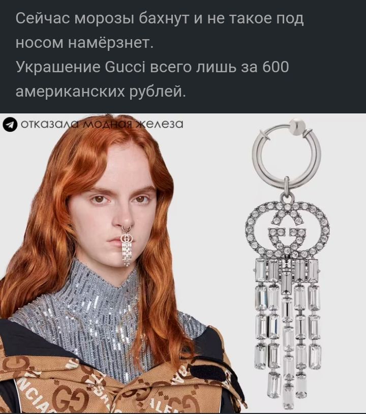 Сейчас морозы бахнут и не такое под носом намёрзнет Украшение Зиссі всего лишь за 600 американских рублей