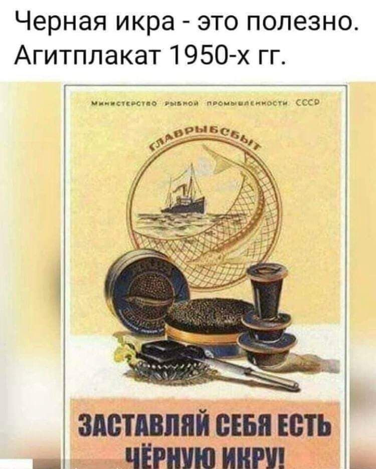 Черная икра это полезно Агитплакат 1950 х гг ЗАВТШПЯЙ ВБМ ПВП _ апп Р _