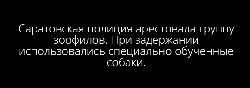 Саратовская полиция арестовала группу зоофилов При задержании использовались специально обученные собаки