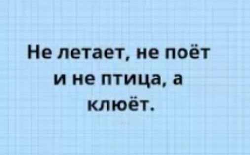 Не летает не поёт и не птица а клюёт