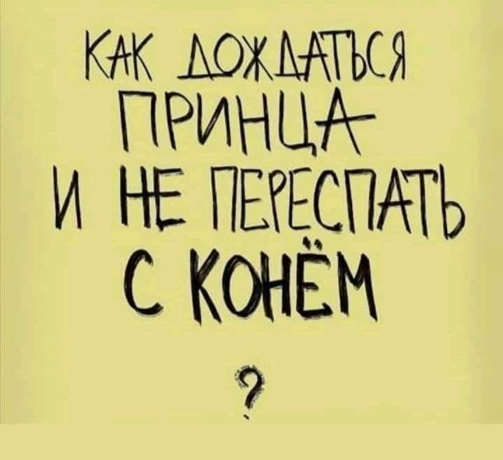 КАК АОЖМТЪСЯ ПРИНЦЁ И НЕ ПЕРЕСПАТЬ С КОНЁМ