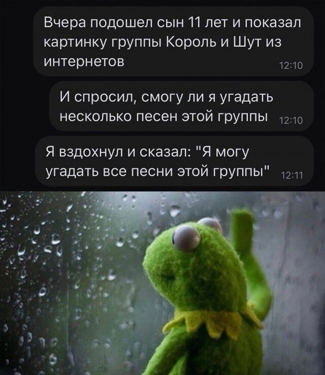 Вчера подошел сын 11 лет и показал картинку группы Король и Шут из интернетов ша И спросил смогу ли я угадать несколько песен этой группы Я вздохнул и сказал Я могу угадать все песни этой группы 12