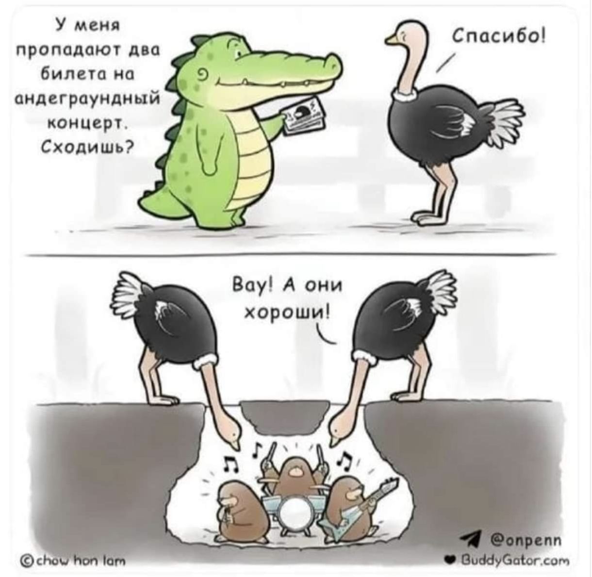 У меня пропадают два билета на андерграундный концерт. Сходишь?
Спасибо!
Вау! А они хороши!