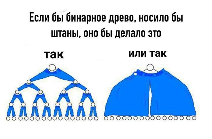 Если бы бинарное дерево, носило бы штаны, оно бы делало это так или так