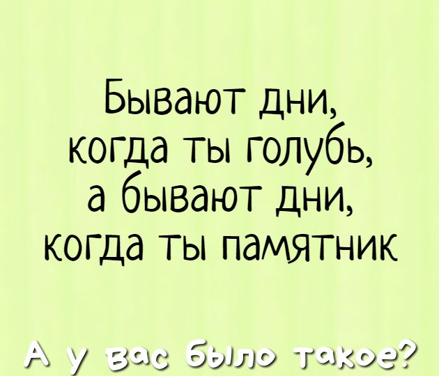 Бывают дни когда ты голубь а бывают дни когда ты памятник И _ _ г у 3335 эуілэ Гііэа