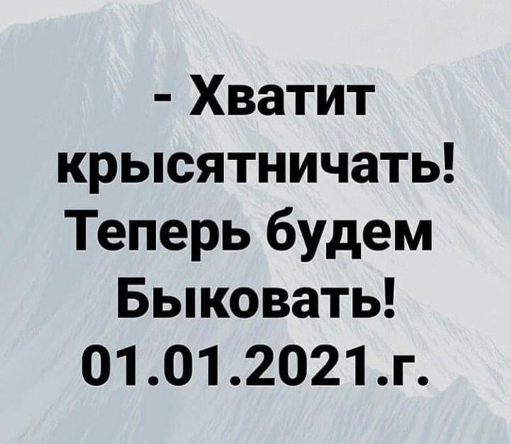 Хватит крысятничать Теперь будем Быковать 0101 2021 г