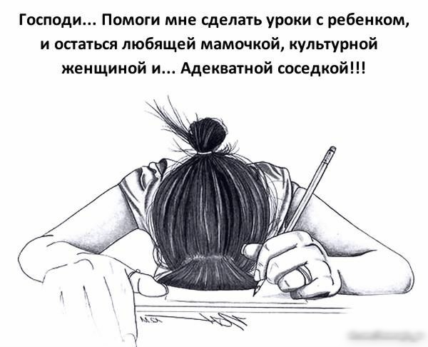 Господи Помоги мне сделать уроки с ребенком и остаться любящей мамочкой культурной женщиной и Адекватной соседкой