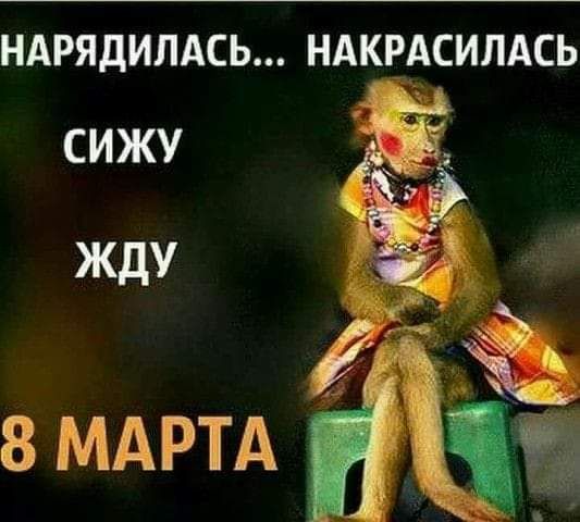 НАРЯДИЛАСЬ НАКРАСИЛАСЬ СИЖУ ЖДУ 8 МАРТА
