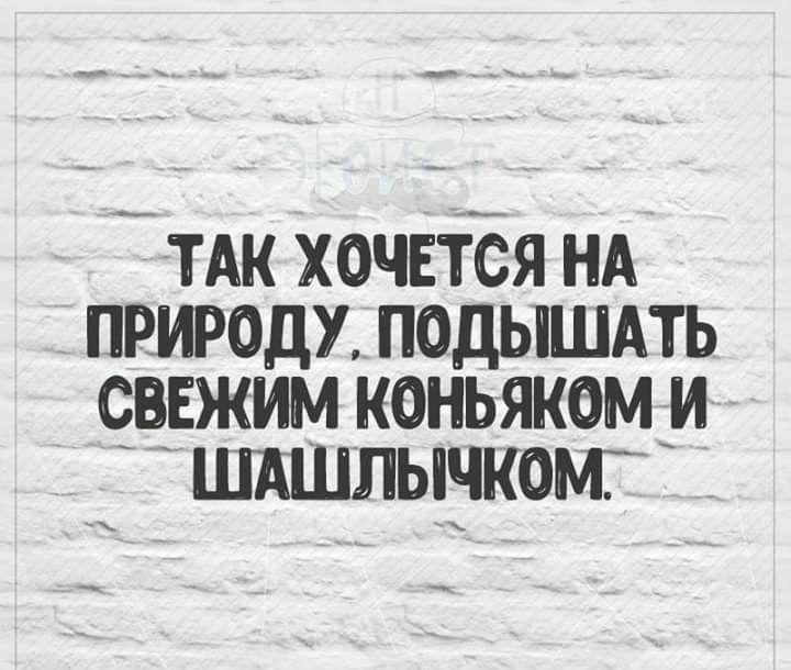 ТАК ХОЧЕТСЯ НА ПРИРОДУ ПОДЫШАТЬ СВЕЖИМ КОНЬЯКОМИ ШПШЛЫЧКОМТ