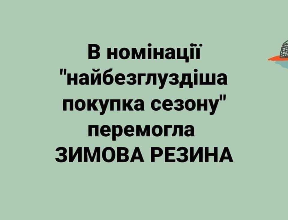 В номінацй найбезглуздіша покупка сезону перемогла ЗИМОВА РЕЗИНА