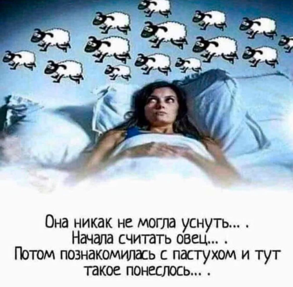 Она никак не могла уснуть Начала считать овец Потом познакомилась с пастухом и тут такое понеслось