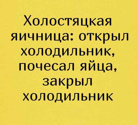 Холостяцкая яичницаоткрыл холодильник почесаляйца закрыл холодильник