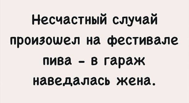 Несчастный случай произошел на фестивале пива в гараж наведалась жена