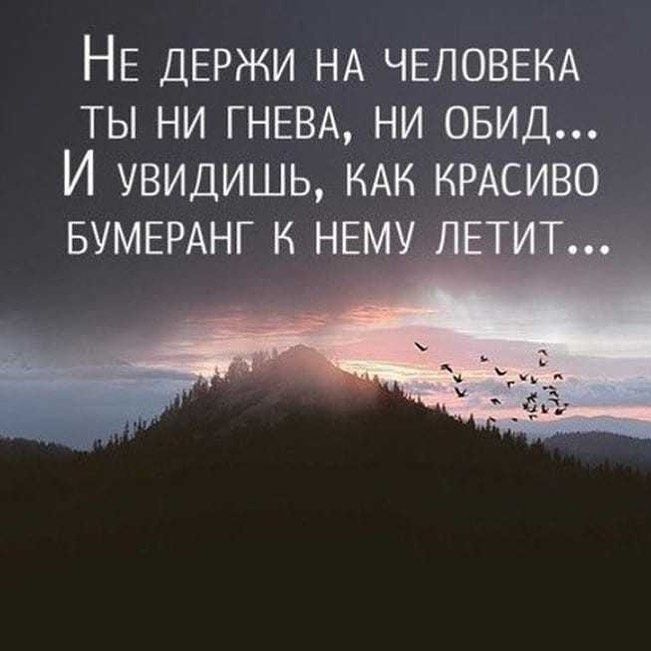 НЕ ДЕРЖИ НА ЧЕЛОВЕКА ты ни ГНЕВА ни овид И увидишь КАК КРАС во БУМЕРАНГ к НЕммч