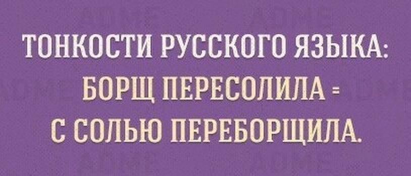 ТОНКОСТИ РУССКОГО ЯЗЫКА БОРЩ ПЕРЕСОЛИПА С СОЛЬЮ ПЕРЕБОРЩИПА