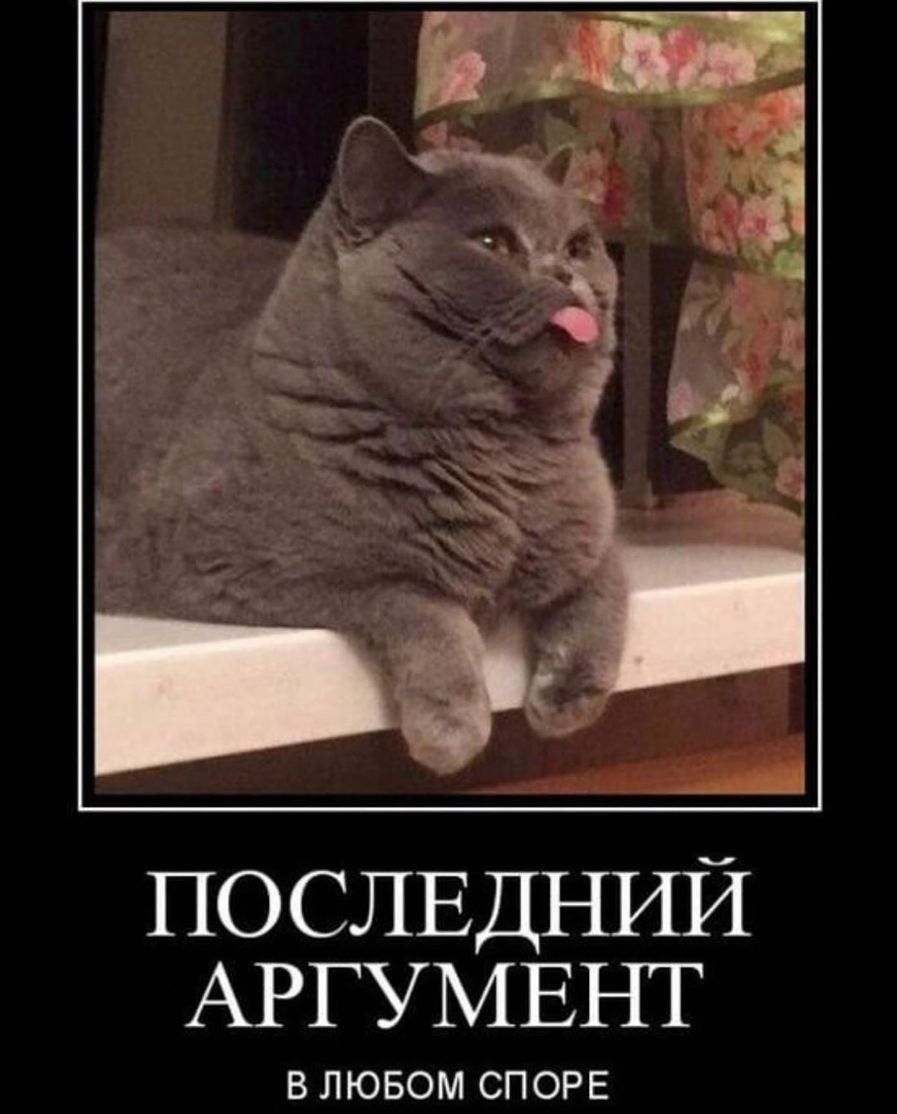 ПОСЛЕДНИЙ АРГУМЕНТ ВЛЮБОМ СПОРЕ