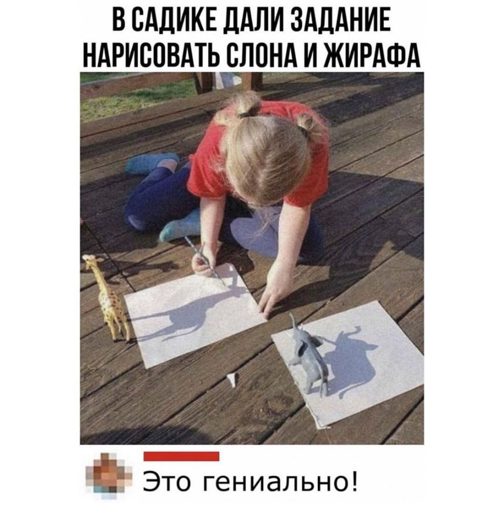 В ВАДИКЕ ДАЛИ ЗАДАНИЕ НАРИВПВАТЬ СЛОНА И ЖИРАФА 1 Это гениально