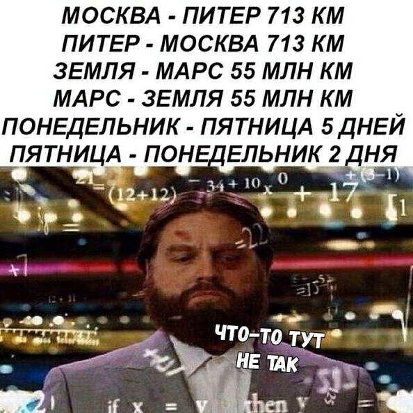 МОСКВА ПИТЕР 713 км ПИТЕР МОСКВА 713 км земля МАРС 55 млн км МАРС звмля 55 млн км понвдЕльник ПЯТНИЦА 5 ДНЕЙ