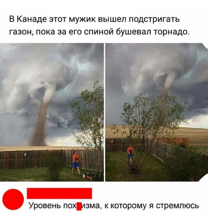 В Канаде ЭТОТ МУЖИК ВЫШЭЛ ПОДСТРИГаТЬ газон ПОКЭ за его СПИНОЙ бушевал ТОРНЭДО Уровень похазма к которому я стремлюсь