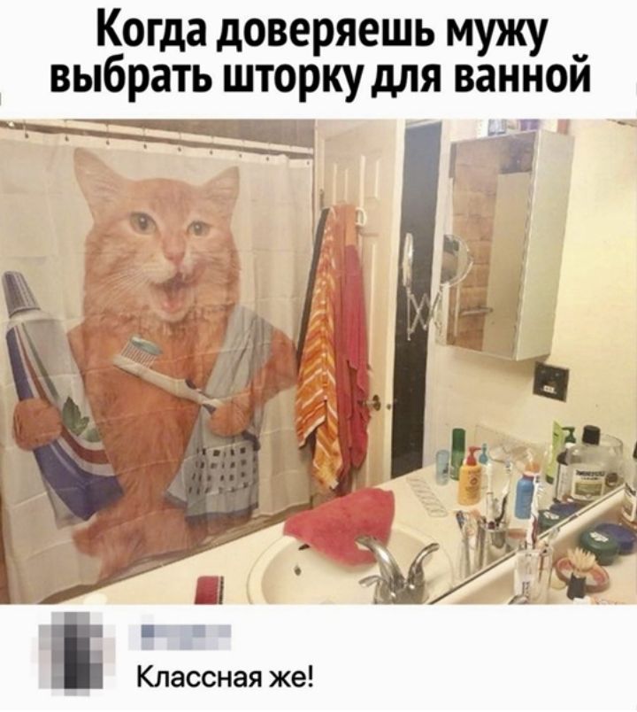 Когда доверяешь мужу _ выбрать шторку для ваннои Классная же