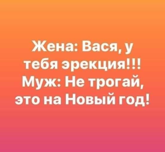 Жена Вася у тебя эрекция Муж Не трогай это на Новый год
