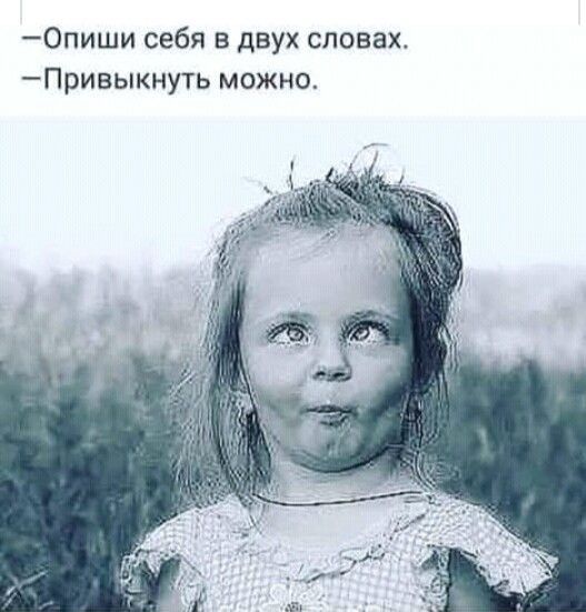 0пиши себя в двух словах Привыкнуть можно