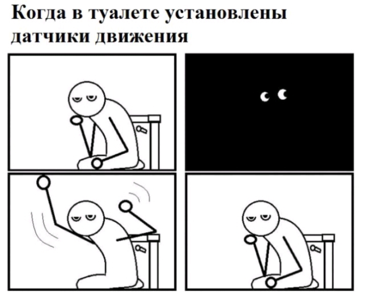 Когда В туалете установлены ЛЪПЧИКИ движения