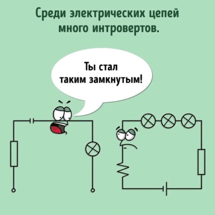 Среди электрических цепей много интровертов Ты стал таким замкнутым