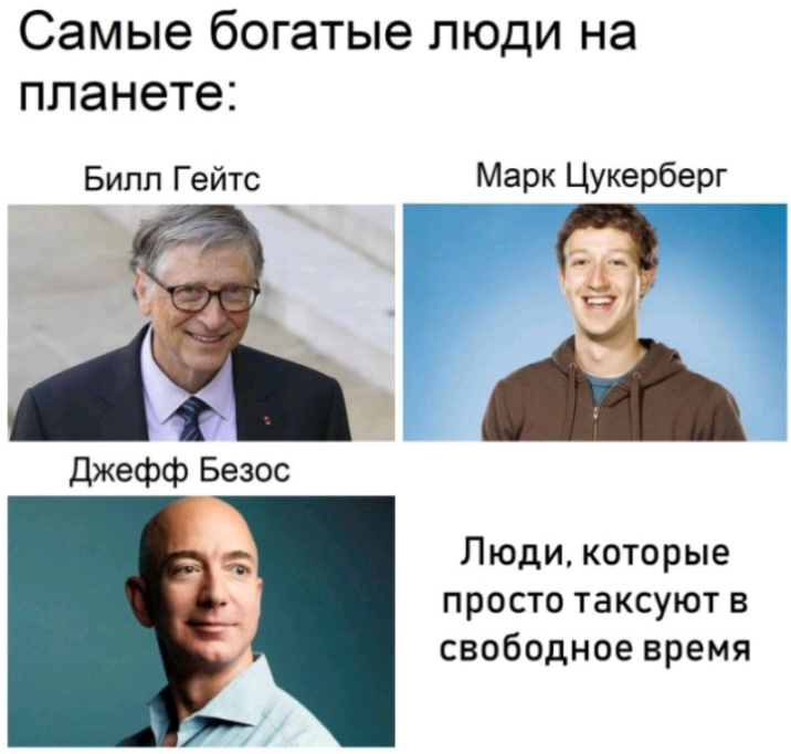 Самые богатые люди на планете Билл Гейтс Марк Цукерберг Люди которые просто таксуют в свободное время