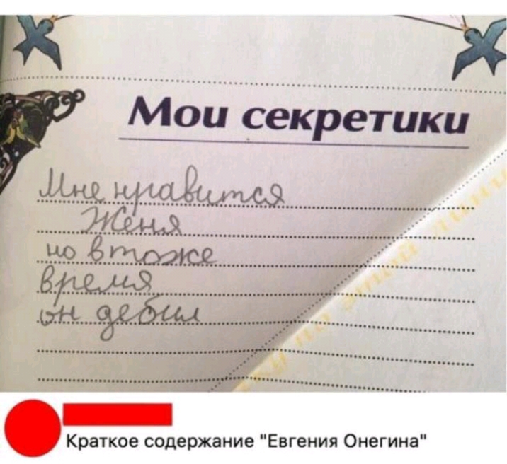 Мои секретики Краткое содержание Евгения Онегина