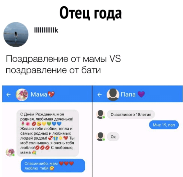 Отец года шпшшк Поздравление от мамы 8 поздравление от бати Рождвиия маи шитниша Витя Мии любимая птенцы _ желаю люб ц тепла и димых родных и любимых пшпмг0Ты мо солнышко очень тебя ЛЫЛЮООО Стобопю 59 мпп