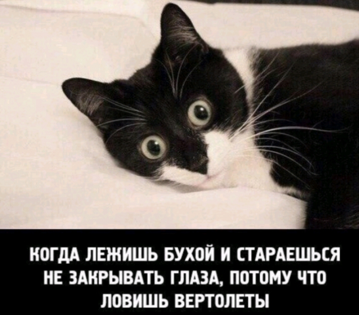 КОГДА ЛЕЖИШЬ БУХОЙ И СТАРАЕШЬЕЯ НЕ ЗАКРЫВАТЬ ГЛАЗА ПОТОМУ ЧТО ЛОВИШЬ ВЕРТОЛЕТЫ