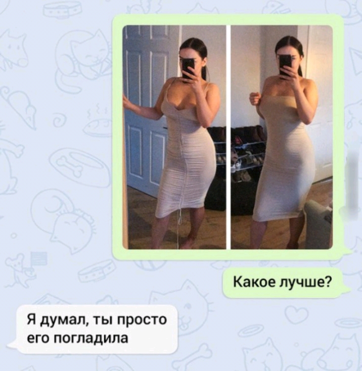 Какое лучше Я думал ты просто его погладила