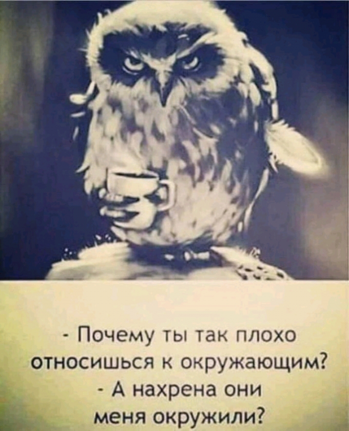 Почему ты так плохо относишься к окружающим А нахрена они и меня окружили Уд