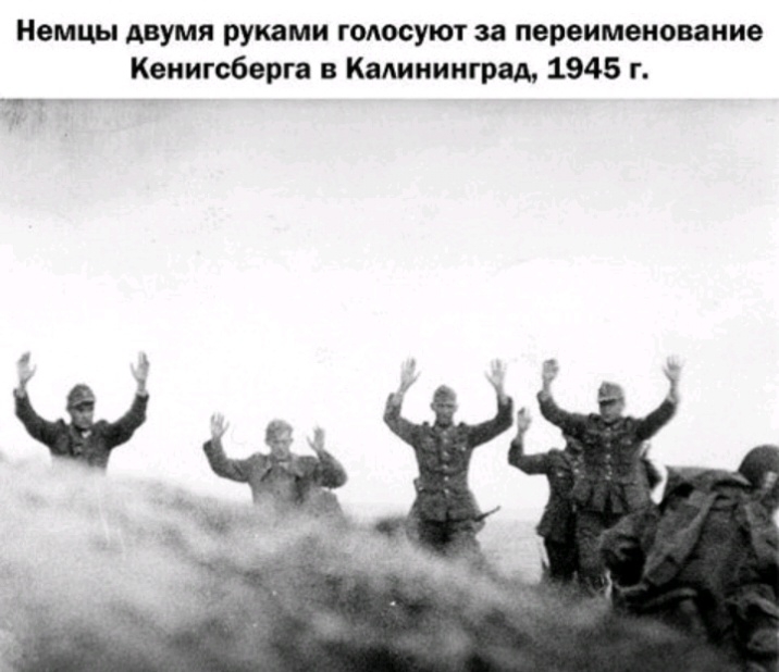 Немцы двумя руками голосуют за переименование Кенигсберга в Калининград 1945 г _