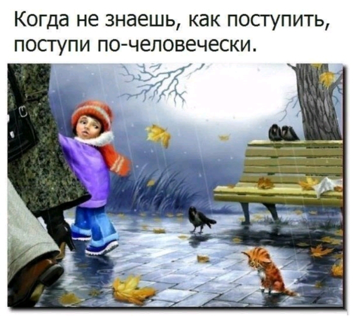 Когда не знаешь как посгупить поступи по человечески