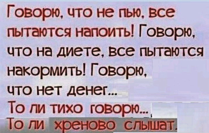 Г оворю что не гью все пытаются напоить Говорю что на диете все пытается накормить Г оворю ЦТО НСТ денег
