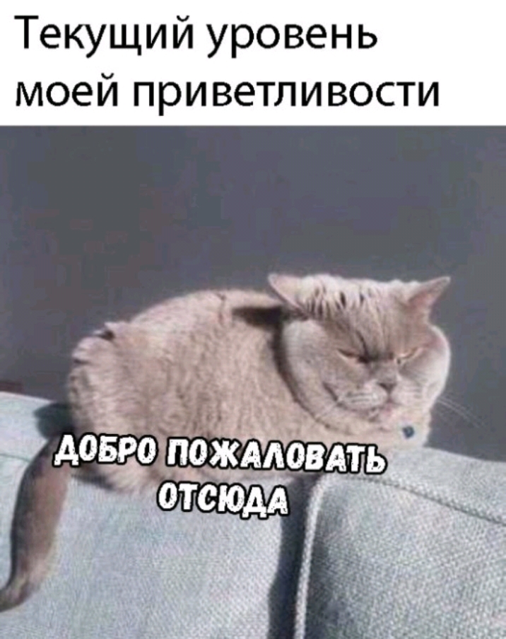 Текущий уровень моей приветливости