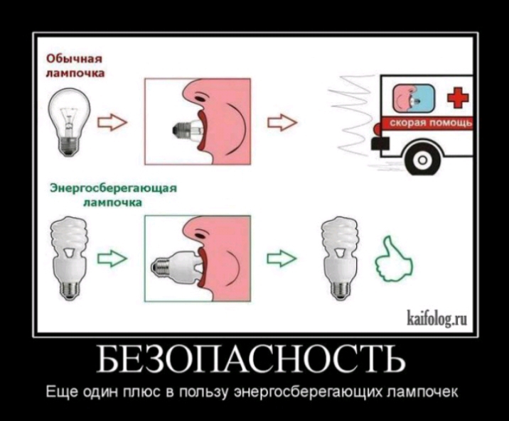 Лил шап шито и 1 эгосьершющая пнипочиа КаіЫоцш БЕЗОПАСНОСТЬ Еще один плюс в пользу энергосберегающих лампочек