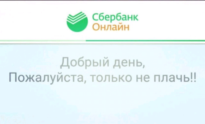 Сберб_анк Онлайн Добрый день Пожалуйста только не плачь