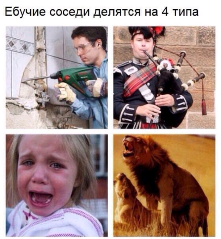 Ебучие соседи делятся на 4 типа